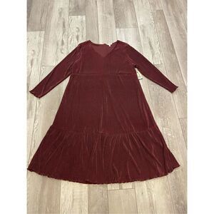 Terra & Sky plus size burgundy, maxi dress size 2X